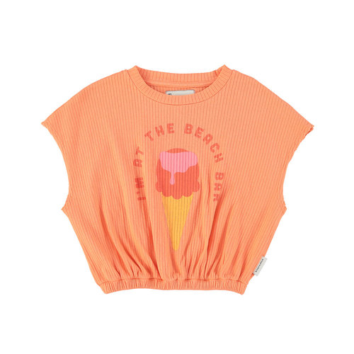 piupiuchick Sleeveless top | coral w/ icecream print piupiuchick Sleeveless top | coral w/ icecream print