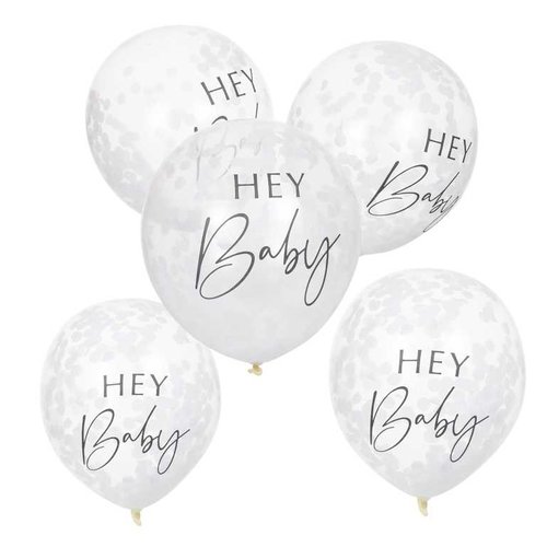 Ginger Ray Hey Baby Shower Confetti Balloons