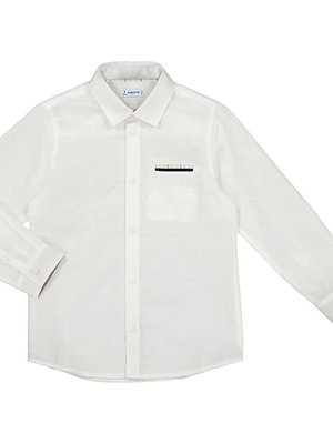 Mayoral Linen shirt long sleeve - White