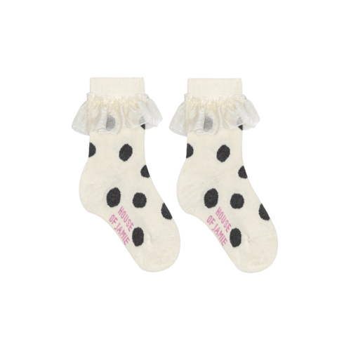 House of Jamie Ankle socks - Granite dots & organza