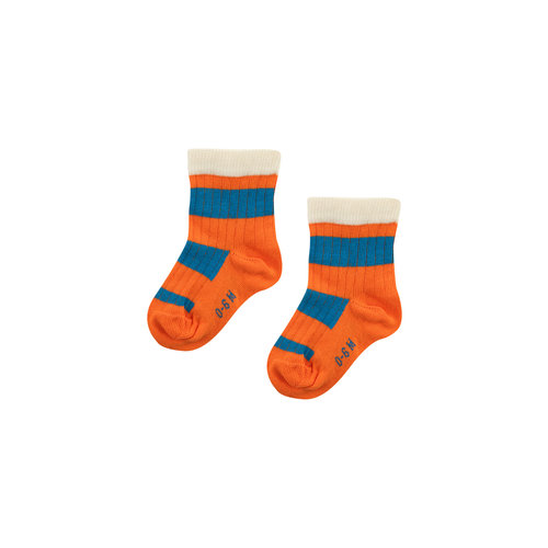 Tiny cottons BIG STRIPES MEDIUM SOCKS *tangerine/lapis blue* Tiny cottons BIG STRIPES MEDIUM SOCKS *tangerine/lapis blue*