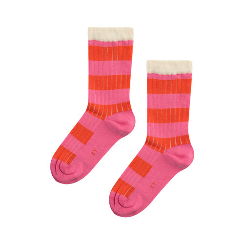 Tiny cottons BIG STRIPES MEDIUM SOCKS *gardenia/summer red* Tiny cottons BIG STRIPES MEDIUM SOCKS *gardenia/summer red*