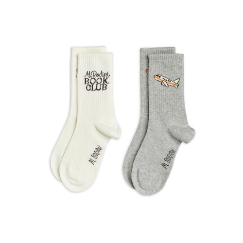 Mini rodini Book club 2-pack socks Mini rodini Book club 2-pack socks