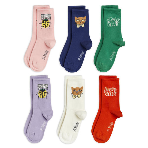 Mini rodini Book club 6-pack socks Mini rodini Book club 6-pack socks