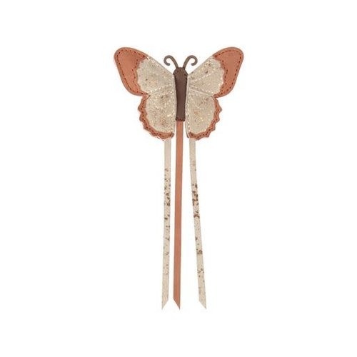 Donsje Amsterdam Zell Hairclip - Papillon - Cream Metallic Suede Donsje Amsterdam Zell Hairclip - Papillon - Cream Metallic Suede