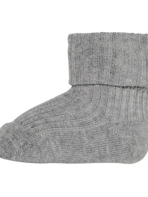 MP Denmark Cotton rib baby socks - Grey melange