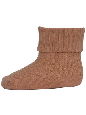 MP Denmark Cotton rib baby socks Tawny brown