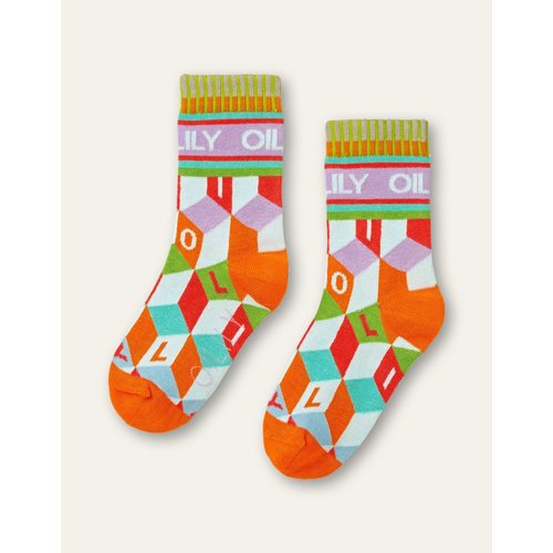 Oilily Modern calf sock logo blocks