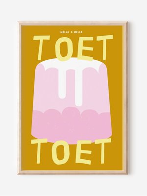 Mella Mella Poster 'Toet' geel - B2 (50x70cm)