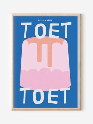 Mella Mella Poster 'Toet' blauw - B2 (50x70cm)