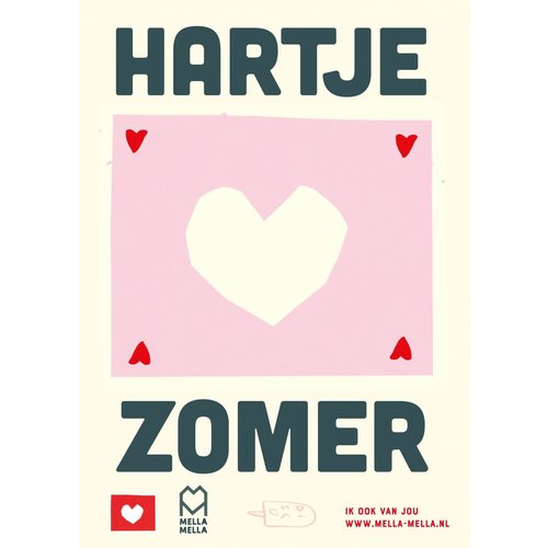 Mella Mella Poster 'Hartje zomer'  - A4