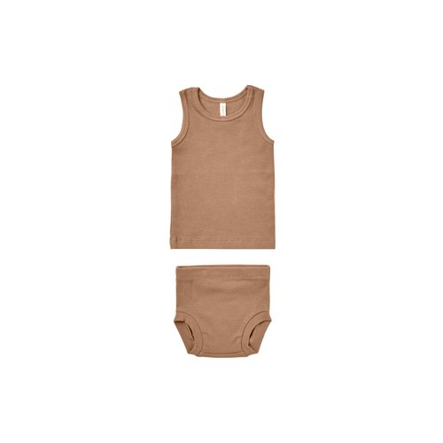 Quincy Mae Ribbed tank + bloomer set | Clay Quincy Mae Ribbed tank + bloomer set | Clay