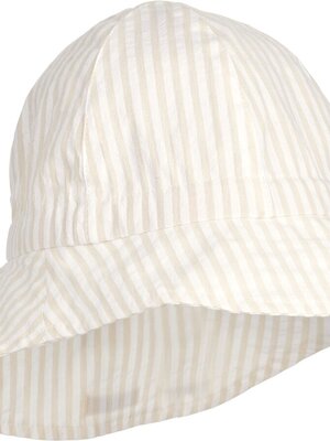 Liewood Sunneva seersucker sun hat - White/Sandy