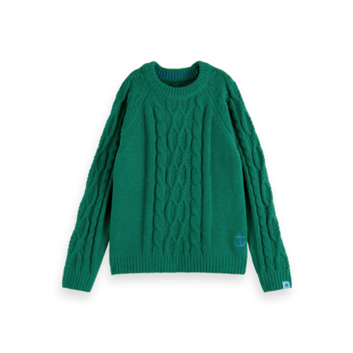 Scotch & Soda Chenille cable knit - Deep green - 173593 Scotch & Soda Chenille cable knit - Deep green - 173593
