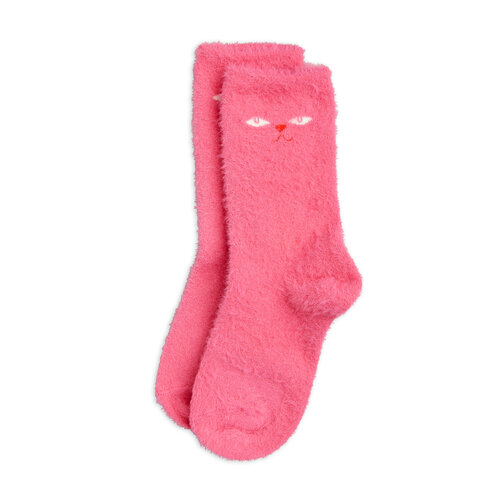 Mini Rodini Cat eyes fluffy socks - Pink