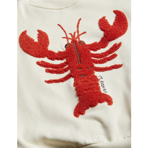 Mini rodini Lobster chenille emb sweatshirt - White