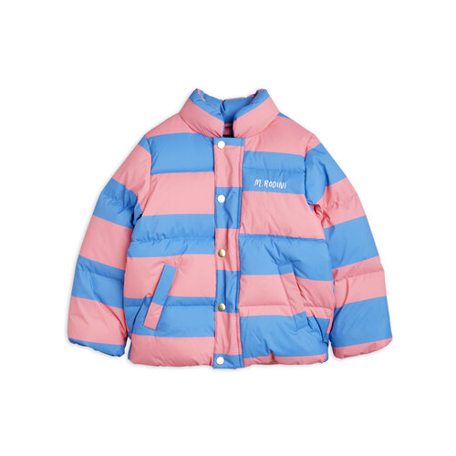 Mini Rodini Stripe aop puffer jacket - Pink Mini Rodini Stripe aop puffer jacket - Pink