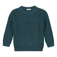 Chunky knitted sweater - Petrol