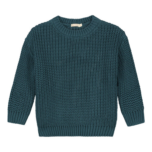 Yuki Kidswear Chunky knitted sweater - Petrol