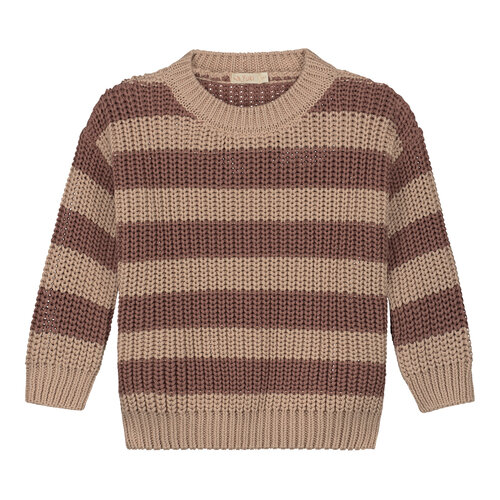 Yuki Kidswear Chunky knitted sweater - Stripes dust