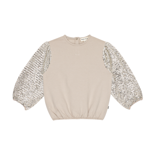 House of Jamie Puff Balloon Sequins Jumper - French Grey & Ecru House of Jamie Puff Balloon Sequins Jumper - French Grey & Ecru