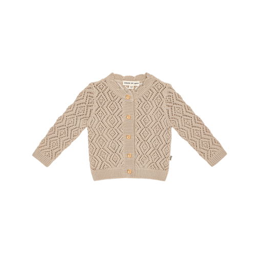 House of Jamie Ajour Girls Cardigan - Soft Beige Knit House of Jamie Ajour Girls Cardigan - Soft Beige Knit
