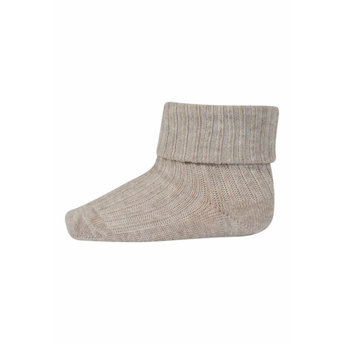 MP Denmark Cotton rib baby socks - Beige Melange