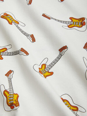 Mini Rodini Guitar aop ss tee - White