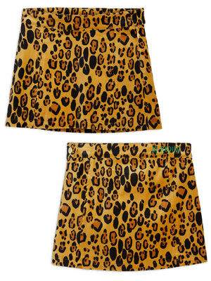 Mini Rodini Leopard aop velvet skirt - Brown