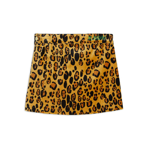 Mini Rodini Leopard aop velvet skirt - Brown