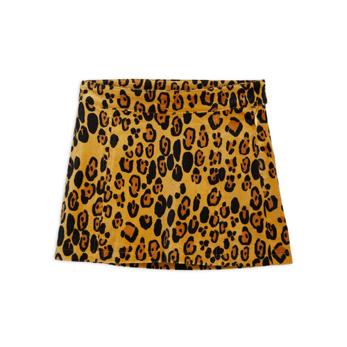 Mini Rodini Leopard aop velvet skirt - Brown