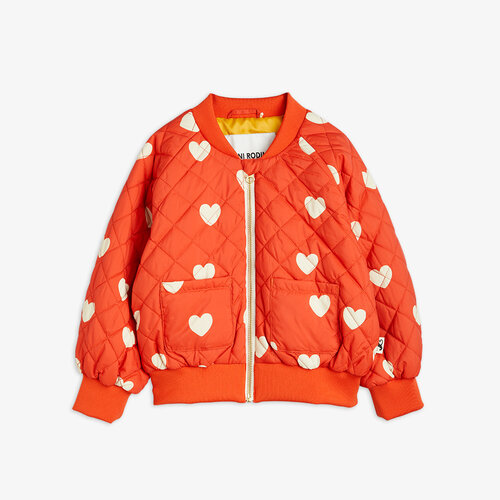 Mini Rodini Hearts aop baseball jacket - Red