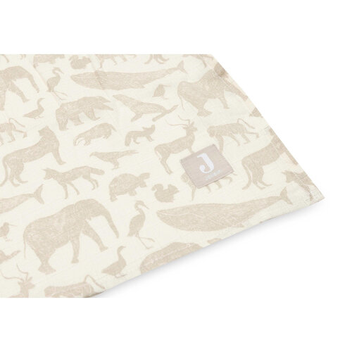 Jollein Hydrofiele Doek Large 115x115cm Animals Nougat (2pack)