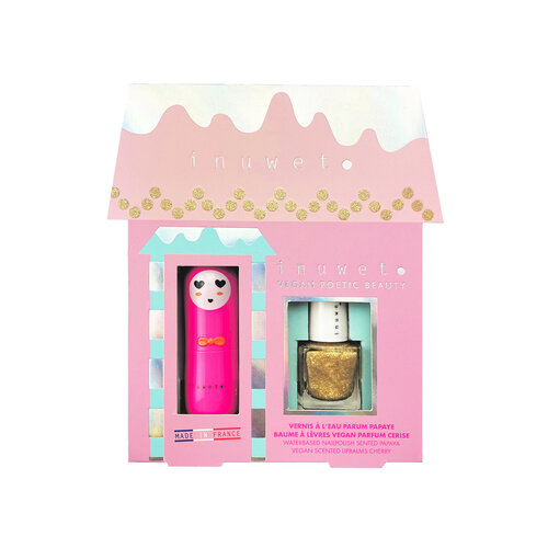 Inuwet DUO KIDS NAIL POLISH GOLD + LIPBALM STRAWBERRY / 6 Inuwet DUO KIDS NAIL POLISH GOLD + LIPBALM STRAWBERRY / 6