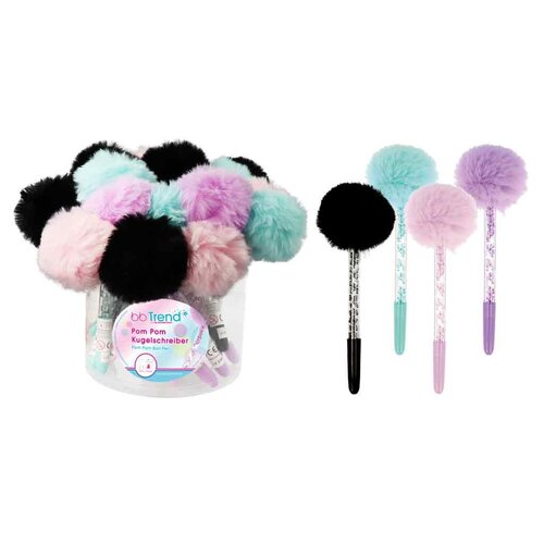 Balpen met pompon lila Balpen met pompon lila