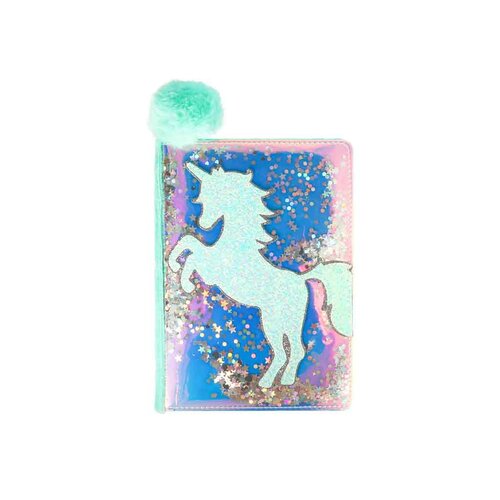 Glitter notebook with pompom mint Glitter notebook with pompom mint