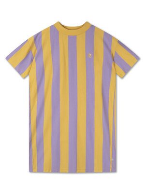 Repose AMS Boxy tee dress - Golden violet block stripe