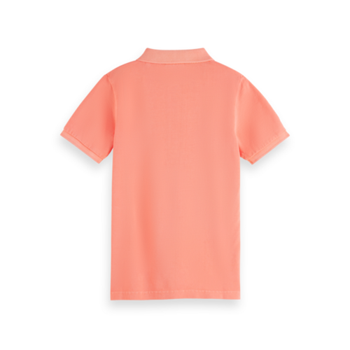 Scotch & Soda Garment-dyed pique polo - Neon Coral