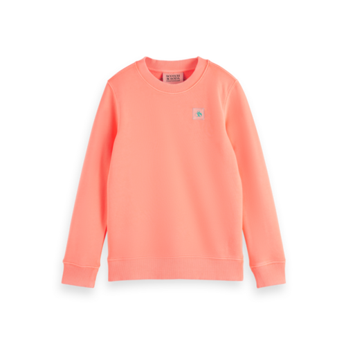 Scotch & Soda Classic Garment-dyed sweatshirt - Neon Coral - 177574