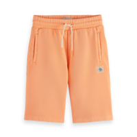 Longer length - Garment-dyed sweatshort - Neon Coral - 176162