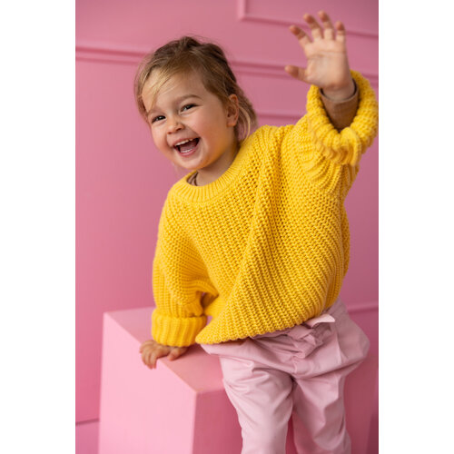 Yuki Kidswear Chunky knitted sweater - Lemon