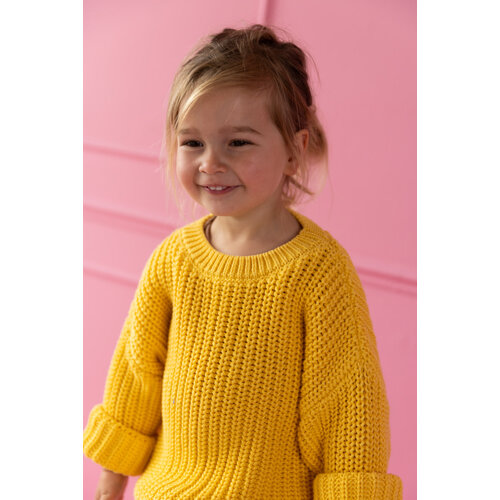 Yuki Kidswear Chunky knitted sweater - Lemon
