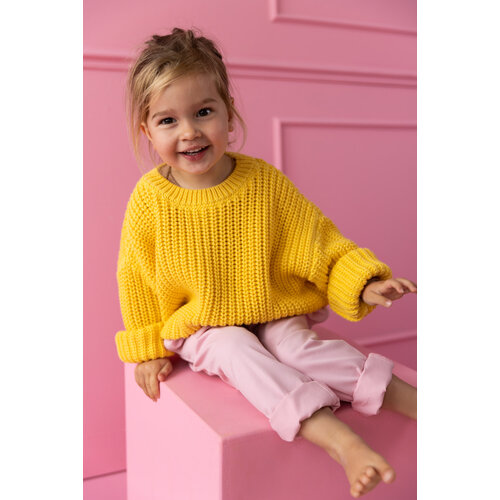 Yuki Kidswear Chunky knitted sweater - Lemon