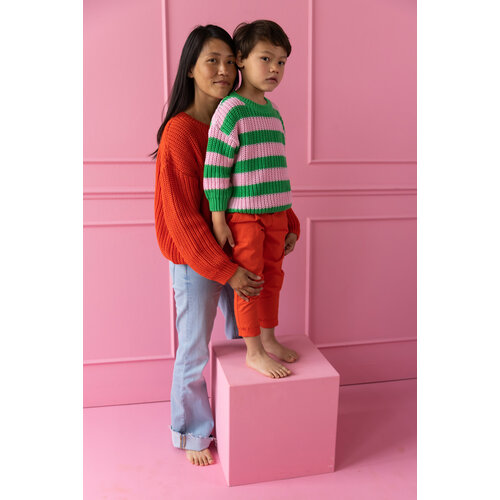 Yuki Kidswear Chunky knitted sweater - Spring stripes