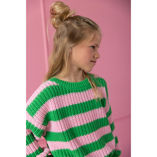 Yuki Kidswear Chunky knitted sweater - Spring stripes