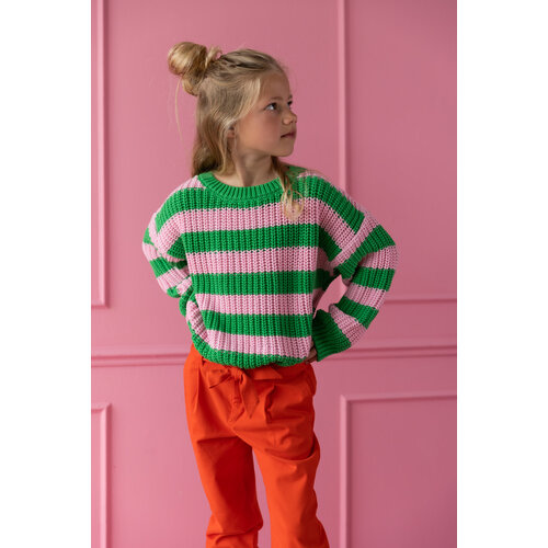 Yuki Kidswear Chunky knitted sweater - Spring stripes