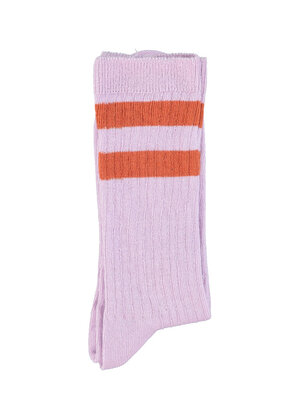 Piupiuchick Socks | lavender w/  terracotta stripes