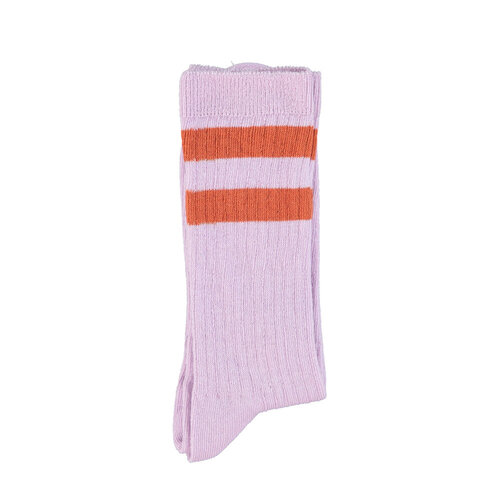 Piupiuchick Socks | lavender w/  terracotta stripes