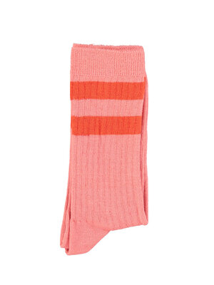 Piupiuchick Socks | pink w/ orange stripes