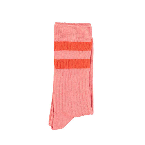 Piupiuchick Socks | pink w/ orange stripes